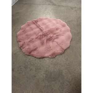 24" Blush Pink Super Soft Plush Rug for Bedroom, Living Room Non-Slip Bottom